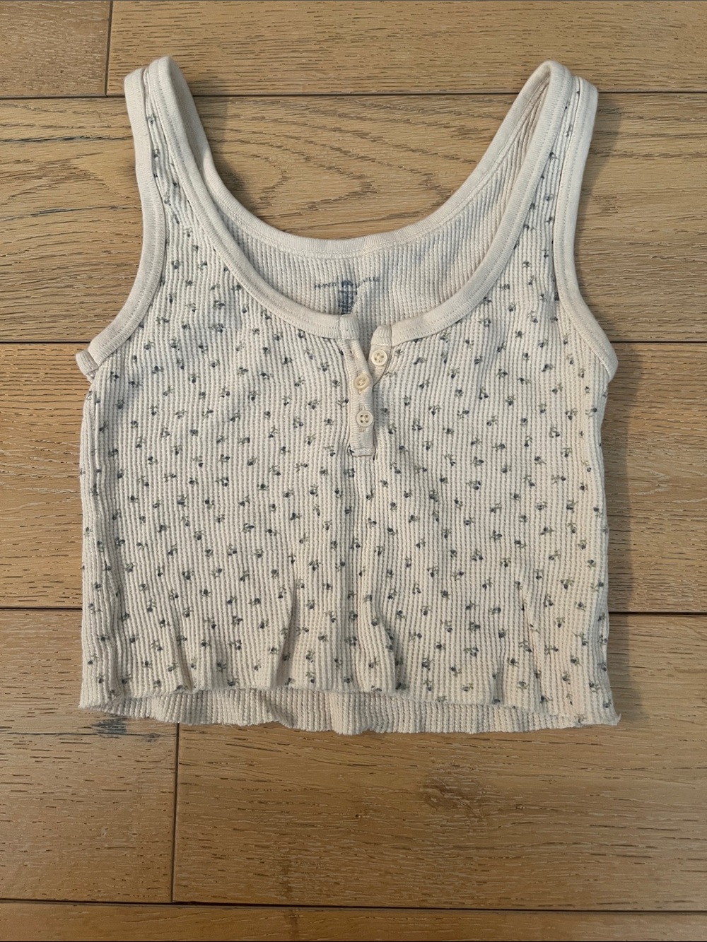 Brandy Melville Ditsy Floral Cropped Waffle Knit Tank